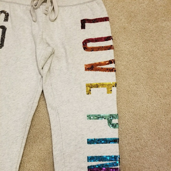 🌈 RARE VS PINK Rainbow Bling Pants 🌈 - Picture 2 of 7